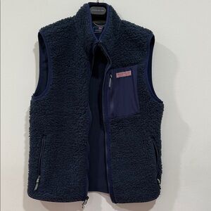 Vineyard Vines Women’s Navy Sherpa Fleece Vest Small
